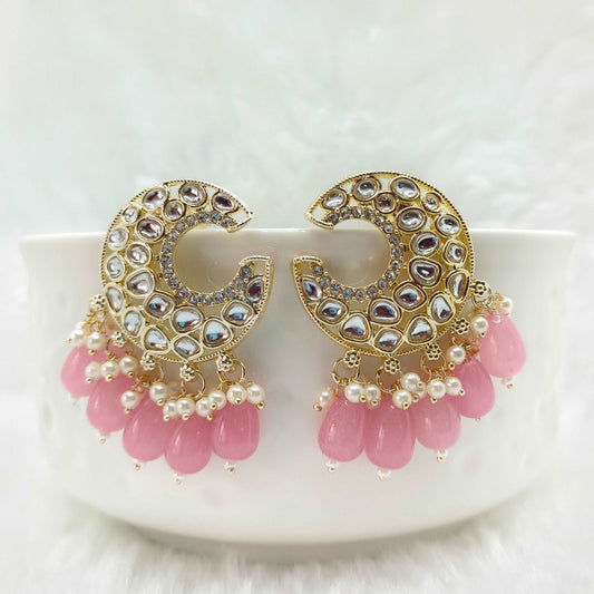 pink-classic-pearl-kundan-earrings-jewelskreation