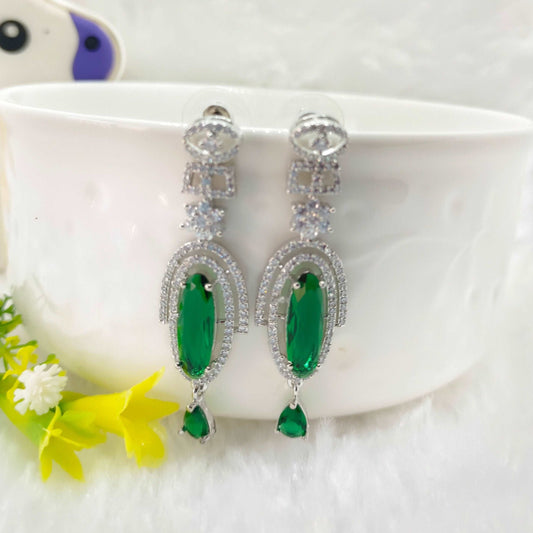 emerald-green-american-diamond-long-earring-jewelskreation