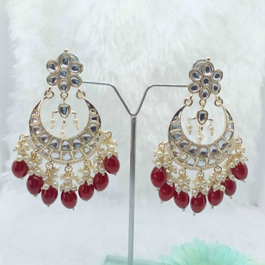 maroon-chandbali-kundan-earrings-jewelskreation