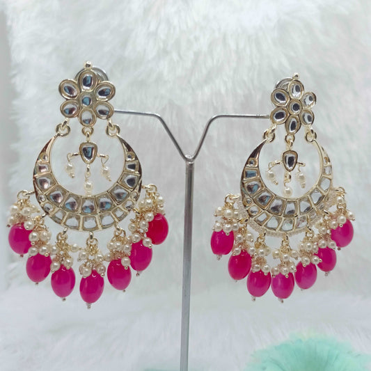 rani-pink-chandbali-kundan-earrings-jewelskreation