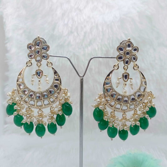 forest-green-chandbali-kundan-earrings-jewelskreation