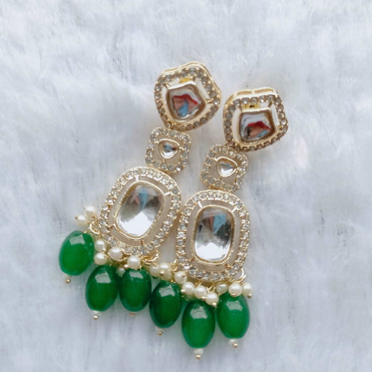  green-long-polki-kundan-earrings-jewelskreation