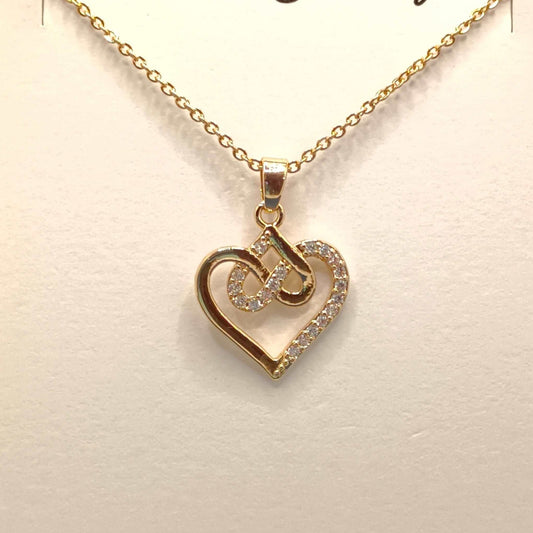 golden infinite Heart shape golden chain pendent set