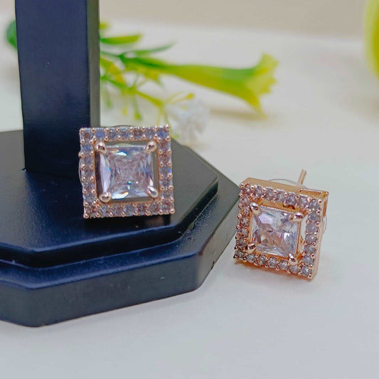 square gold diamond studs