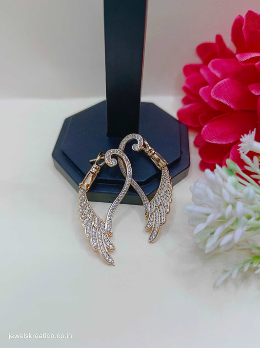 golden designer trendy  American diamond Bali earrings