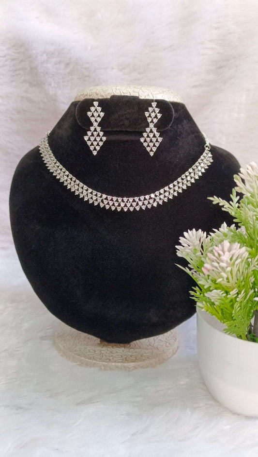 Shimmering Silver Zirconia Jewelry Set.