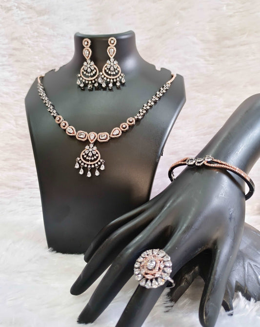 Black Rose combo jewellery set