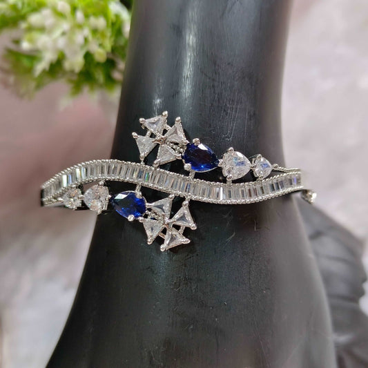 American diamond blue stone Kada bracelet