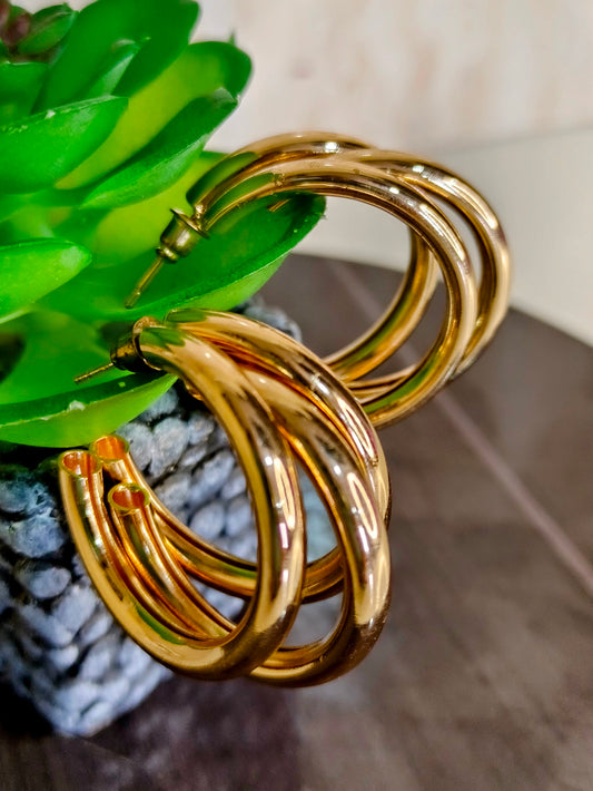 gold-triple-ring-hoop-earrings-jewelskreation