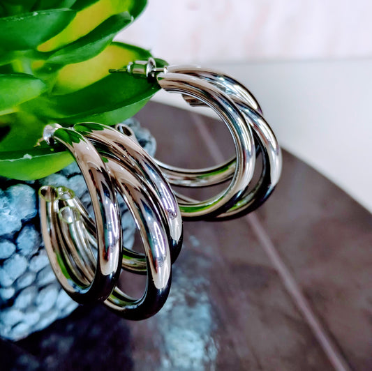 silver-triple-ring-hoop-earrings-jewelskreation