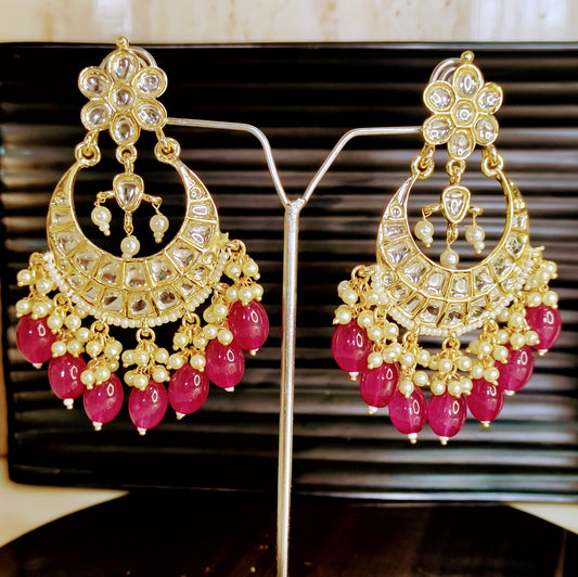 purple-chandbali-kundan-polki-earrings-jewelskreation